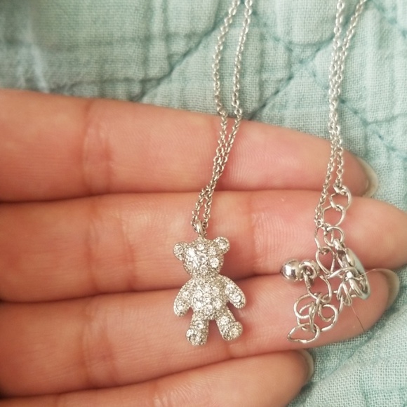 Jewelry Rhinestone Teddy Bear Necklace Poshmark